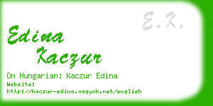 edina kaczur business card